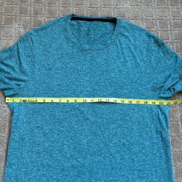Lululemon Short Sleeve Crew Neck T-Shirt Heathered Green Mens Large Run - Picture 7 of 9